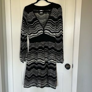 Missoni long sleeve black and white dress